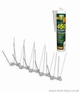 40m UK Seagull Spikes - 8 FREE Tubes of Silicone Adhesive
